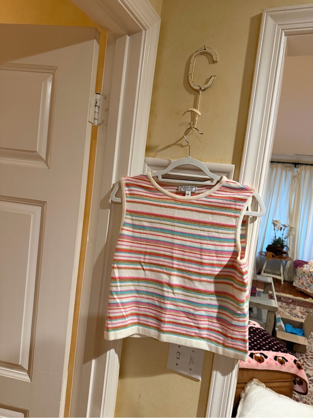 St. John Sport by Marie Gray Multicolor Striped Knit Tank